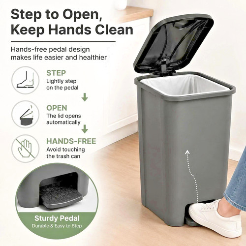 Waste rubbish bin - waste, lid