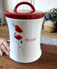 Large Ceramic Poppy Bread Bin