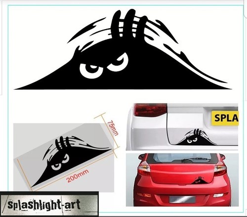 Peeking monster eyes car - car, vinyl