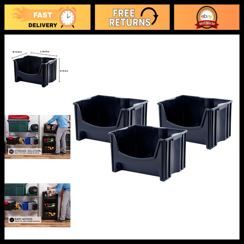 Jumbo stackable storage bins - stackable,