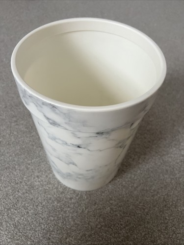 Marble effect plastic bin 30cm - bin,