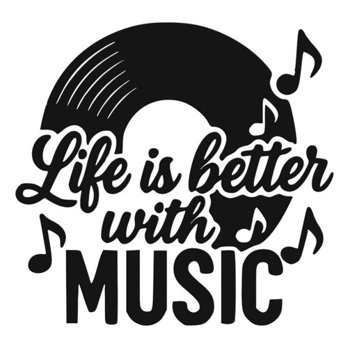 Music quote vinyl decal life - quote,