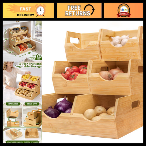 Tier bamboo stackable - bamboo,