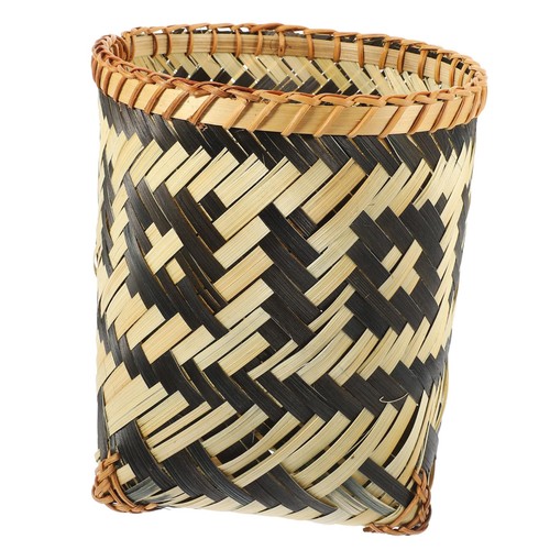 Woven trash can - trash,